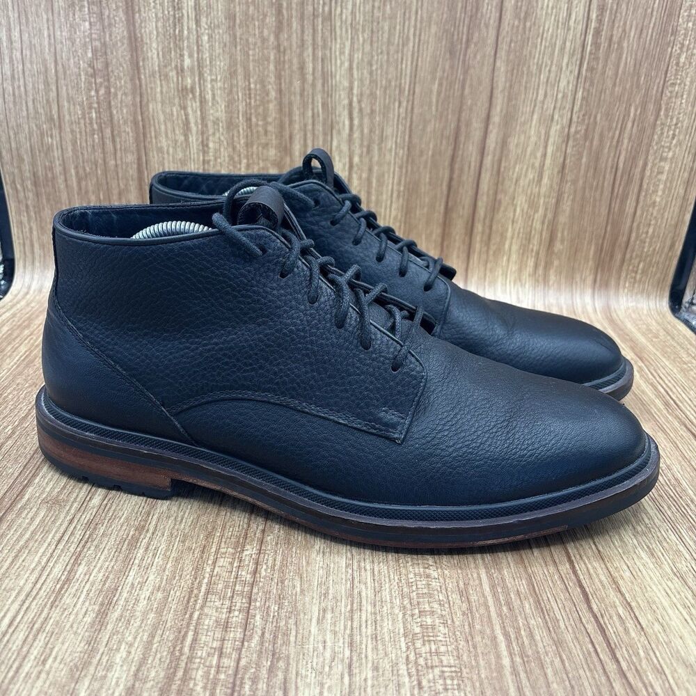 Cole Haan Cranston Chukka Black Leather Comfort Boots Shoes C23853 Men Size 10.5